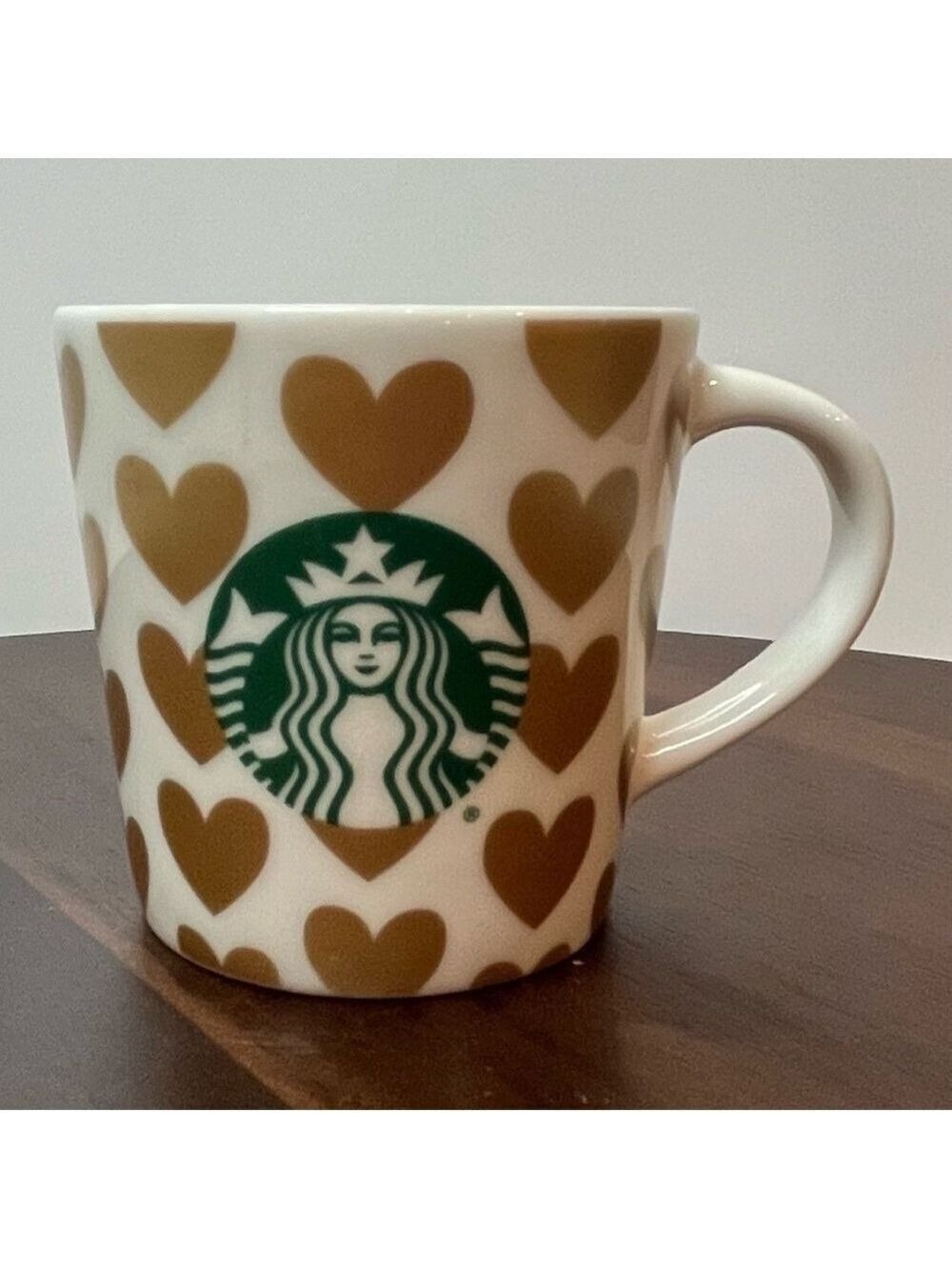 Starbucks Gold Heart Espresso Mug 3 oz Ceramic Limited Edition